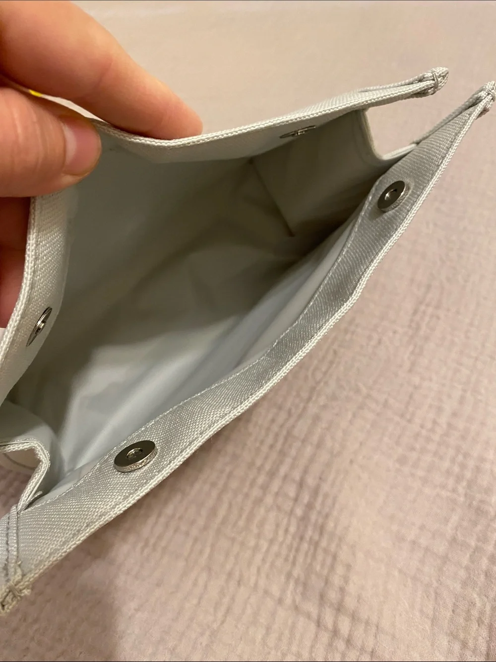 Dior Embossed Canvas Pouch in Light Gray